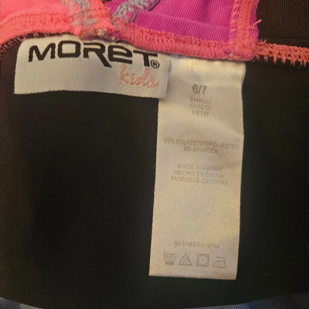 MORET Kids Gymnastics Leotard Sparkly Pink Purple Black Girls Size 6/7‎
